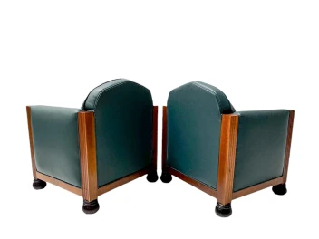 Two Art Deco Amsterdamse School Lounge Chairs by Fa. Drilling Amsterdam, 1920s
